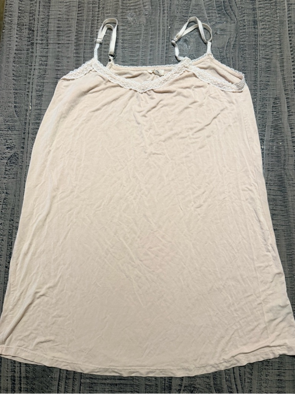 POL Lightweight Cream Lace-Trim Cami Slip